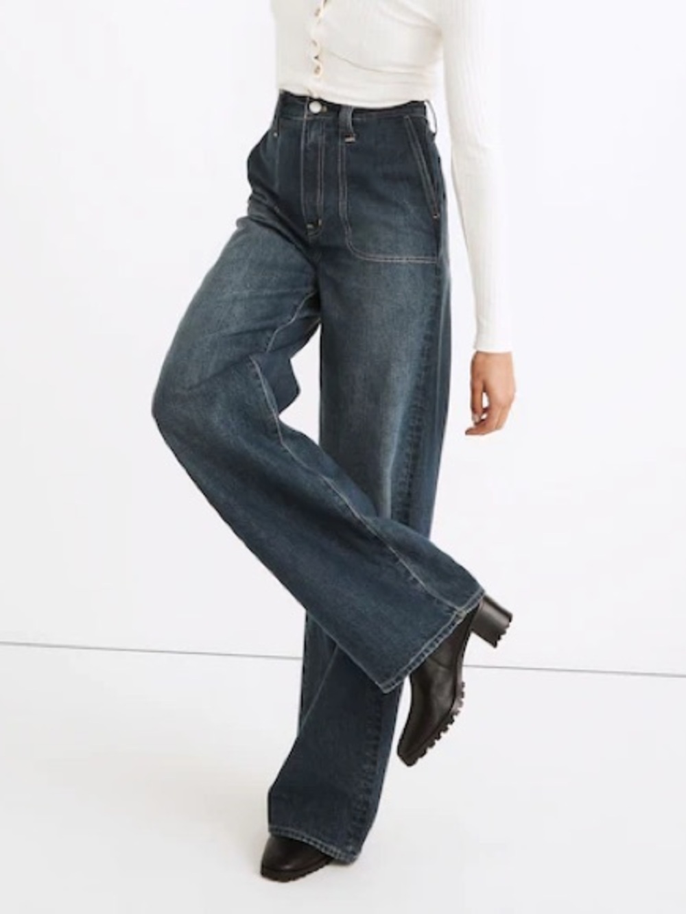 Madewell Superwide-Leg Jeans in Elinwood Wash
